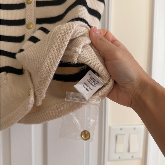 ✨NWT✨ L’Academie by Marianna Calanth Striped cashmere merino wool blend Vest , M - Picture 6 of 9